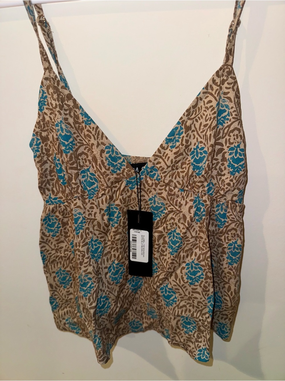 Motel Rocks Floral V-Neck Spaghetti Strap Tank